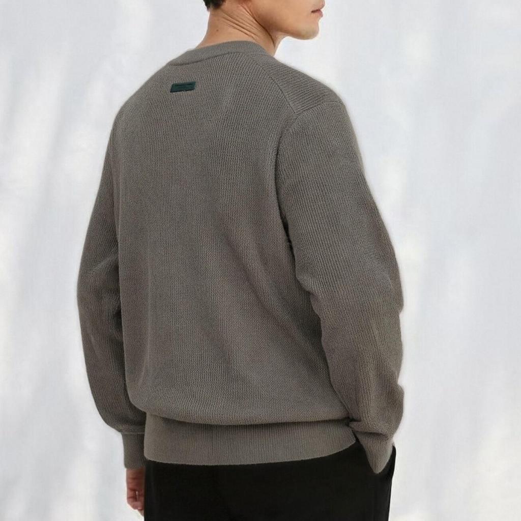 Old Money Style Men's Round Neck Long Sleeve Knit Sweater - Autumn/Winter Casual High-End Feel