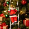 Indoor Outdoor Xmas Props Plush Santa Claus Climbing Ladder Decoration Cute Christmas Doll Hanging Ornament with for Tree Holiday Window,