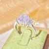 Sweet 925 Sterling Silver Light Luxury Rose Cut High Carbon Diamond Ring Sweet Candy Shape Cute JewelryGood Product