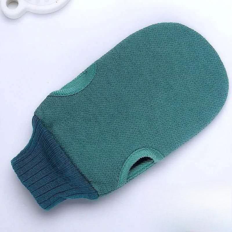 

Перчатки для душа для отшелушивания омертвевшей кожи Ванна для душа Спа-массаж тела Полотенце для ванны Спа-пена Очищение тела Массаж спины зелёный