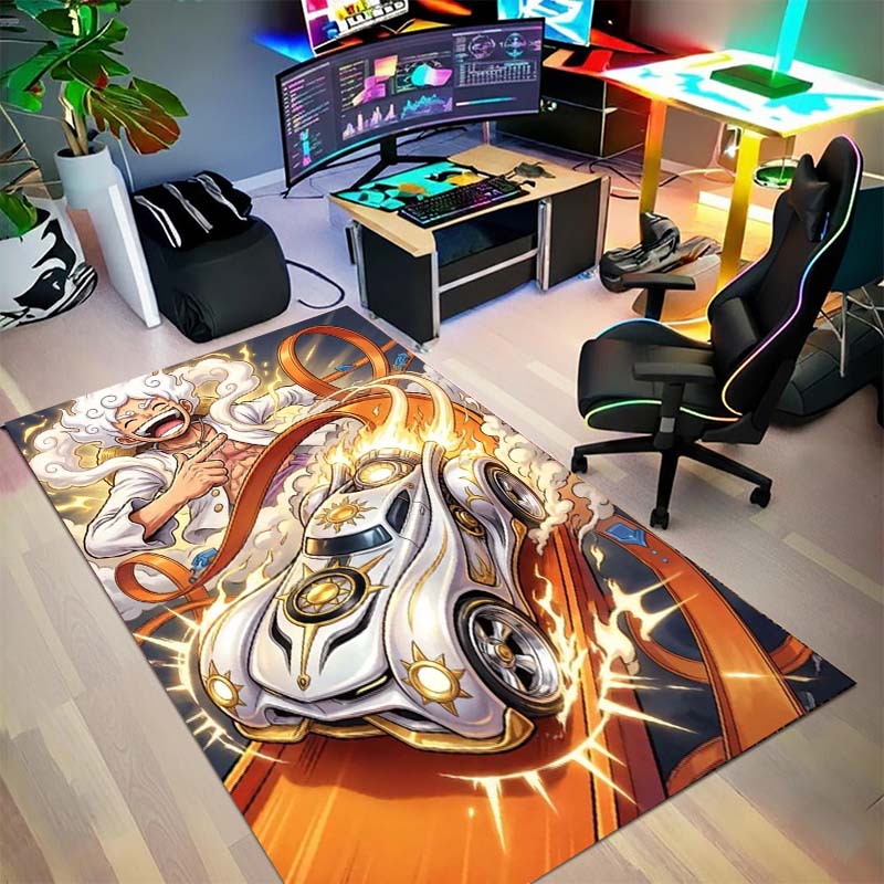 One Piece Luffy Home Large Area Rug Carpet Non Slip Washable Floor Mat Gamer Room Bedroom Decor.