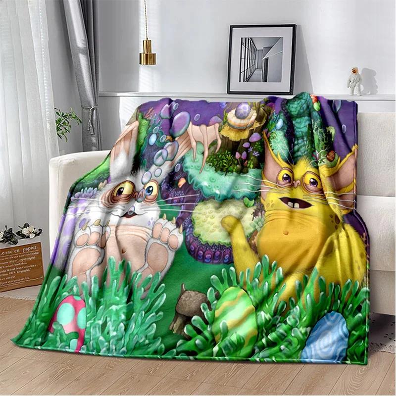 My Singing Monsters Video Game Cartoon Soft Plush Blanket,Flannel Blanket Throw Blanket for Living Room Bedroom Bed Sofa Picnic