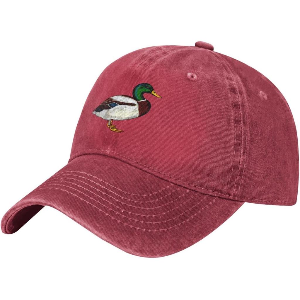 Gorra de Béisbol Bordada de Pato Mallard Algodón Lavado Gorra de Papá Protección Solar Ajustable Gorra para Exteriores