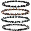 4mm Beads Bracelet Irregular Hematite Men Handmade Stretch Jewelry Black Lava Stone Charms Bracelets For Women Friendship Gifts
