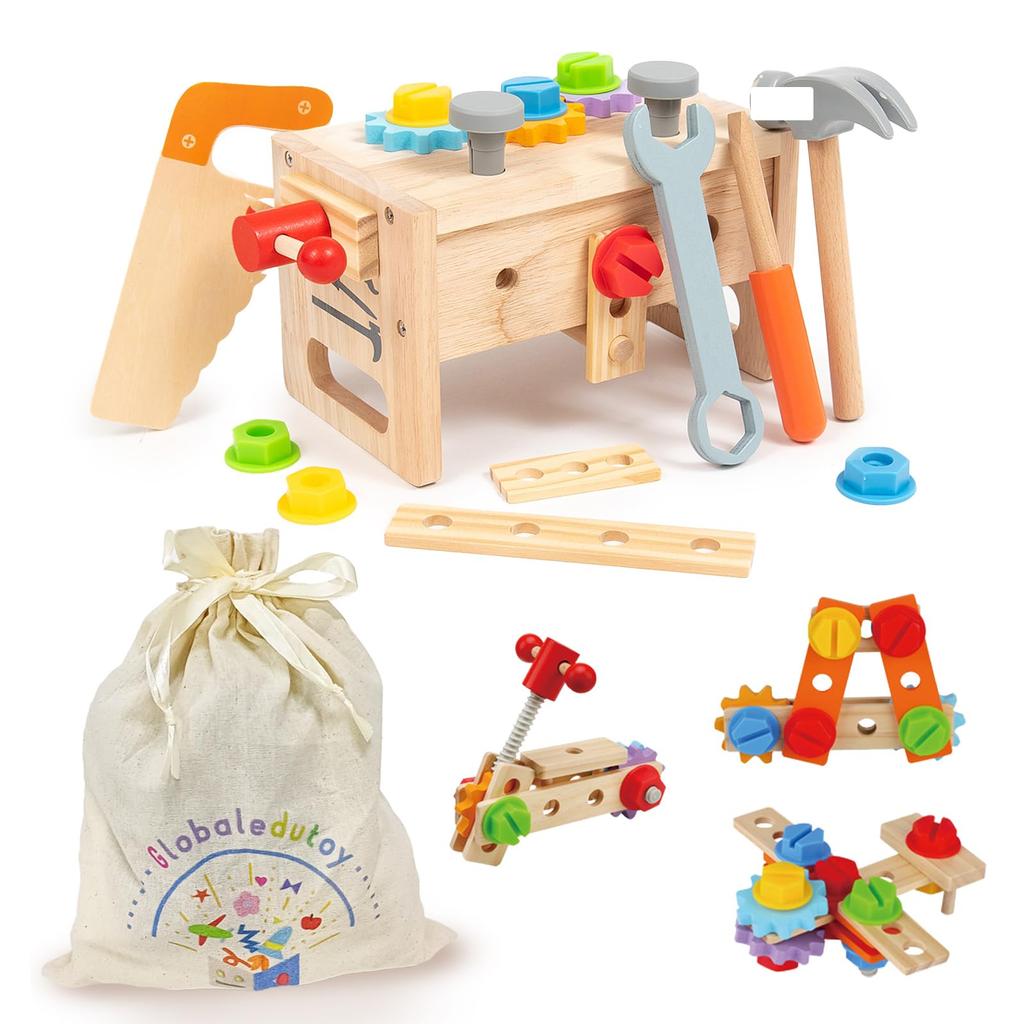 Carpenter Kit Montessori Toy by Educational Assembly Educational 6th Birthday Carpenter Toy Wooden Storage Box Included [Recommended Professionals]