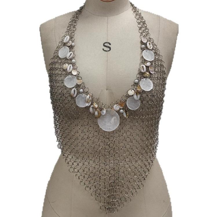 Punk Body Chain Bra Halter Chest Chain Body Accessories Jewelry for Women Nightclub Raves Party Body Jewelry