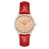 Simple And High-Value Women'S Watch, High-End Leather Bamboo Strap Watch, Women'S Quartz Watch