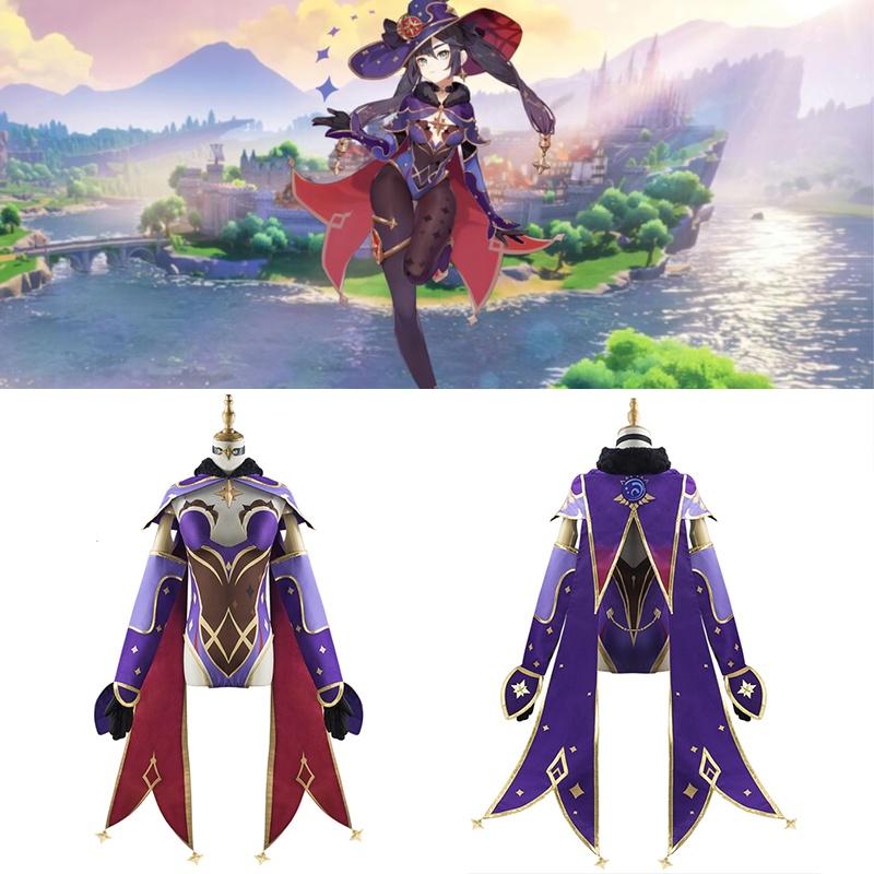 Genshin Impact Mona Cosplay Costume Full Set High Quality Cotton Exquisite Details