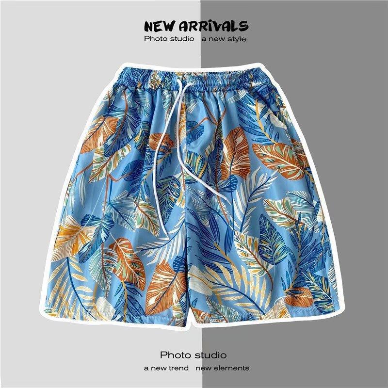 Summer Beach Floral Men'S And Women'S Thin Shirts Trendy Hawaiian Port Style Loose Tie-Dye Short-Sleeved Couple Shirts