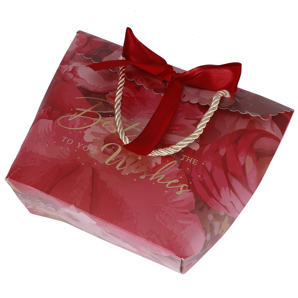 30PCS Portable Small Candy Bag Box for Gift Decoration Event Party Supplies Wedding Favours(Retro Red (Wine Red Ribbon