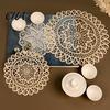 Protective Heat Insulating Mats for Bowls Round Floral Lace Doily, Embroidered Coaster Place Mat, Non Slip Furniture Protection Table Retro