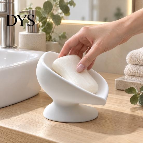 Waterproof Soap Tray 3D Printed Dish, Self Draining Bar Holder for Bathroom Compact Sink Accessory Countertop, Modern Raised Kitchen and Shower