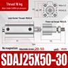 Adjustable Stroke Pneumatic Thin Cylinder - Piston Rod Sizes: 16/20/25/32/40/63