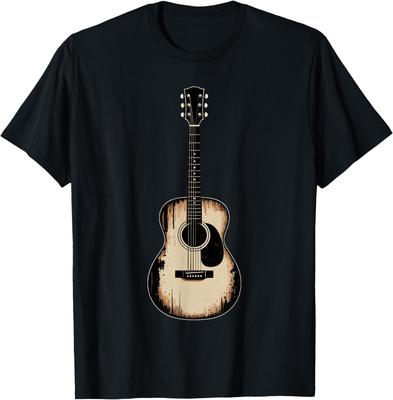 Acoustic Guitar Design for Men Musical Themed T-Shirt