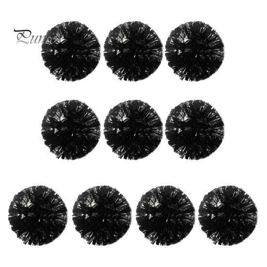 

10 шт. помпонов для чирлидеров, металлические помпоны для чирлидеров с кольцами на пальцах, реквизит для командных спортивных игр, танцевальных вечеринок чёрный