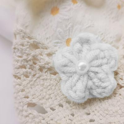 10PCS Perle DIY Épingle à Cheveux Accessoires de Coiffure Décor Pull Manteau Fleur Bouffante Tête Tricoté Tissé à la Main