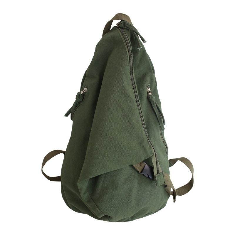 Schoolbag Japanese School Bag Large Capacity Student Backpack Women's Fashion Casual Solid Color Washed Canvas Backpack Men