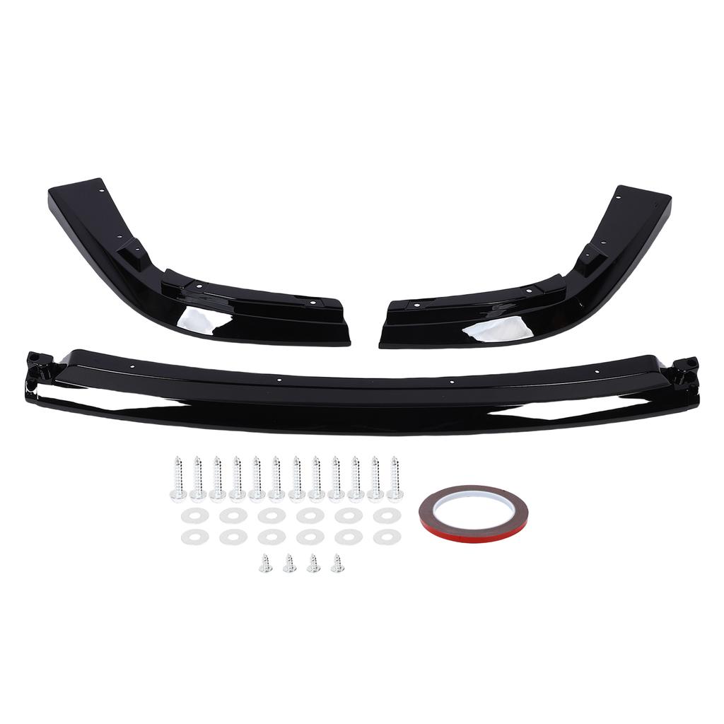 Front Bumper Lip Chin Spoiler 3 Sections Replacement for Subaru Impreza WRX STI 2004 2005 Glossy Black