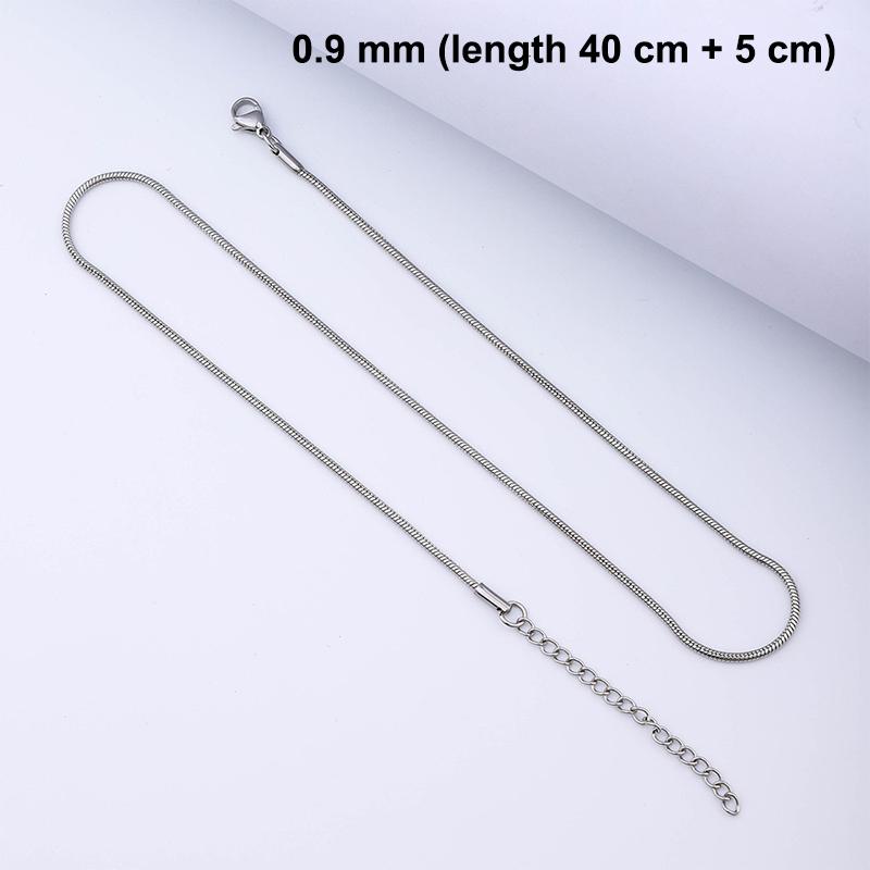 0.9/1.2/1.5/2.0Mm Stainless Steel Necklace For Men Hip Hop Titanium Steel Square Snake Chain Necklace Jewelry Accessories