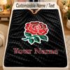 Flannel BlanketEngland Rugby Custom Name Text Personalized Soft Warm Throw Blanket Home Decor Gift