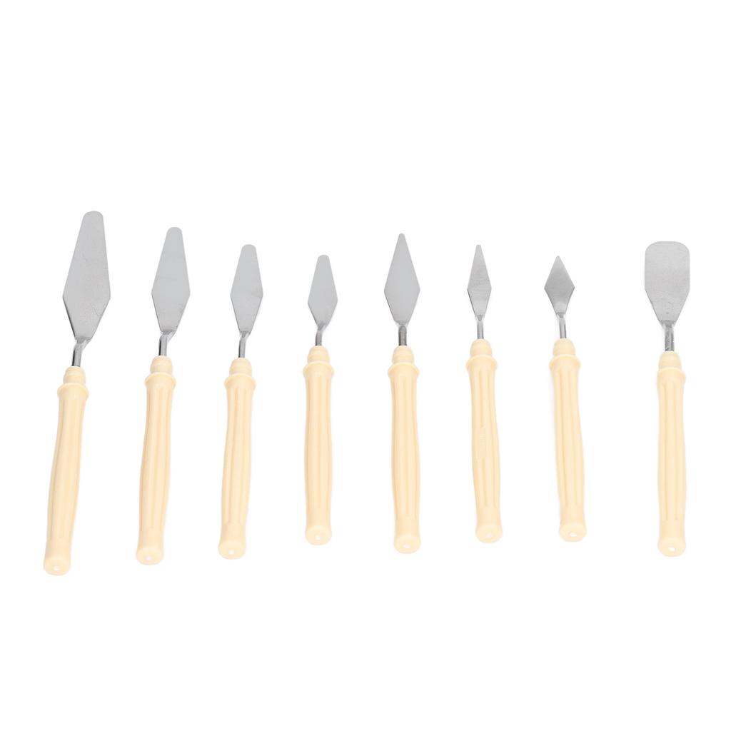 8Pcs Palette Knife Stainless Steel Ergonomic Handle Design Multifunction Painting Knife Set for Painting Mixing