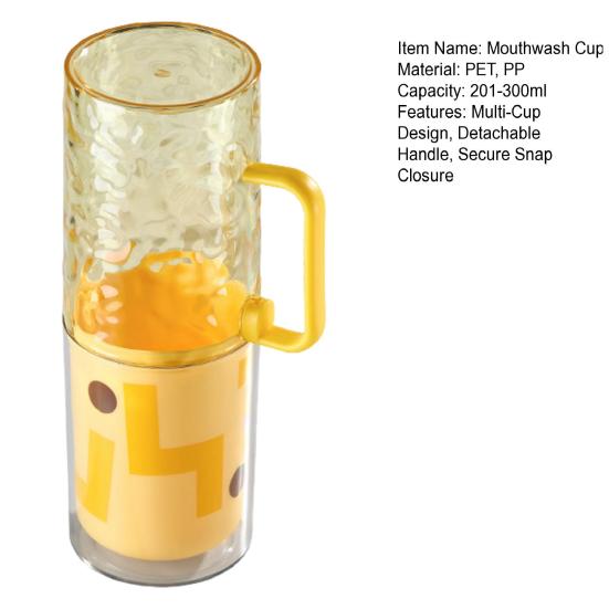 Large Cup Mouth Mouthwash Cup 3 In 1 Portable Travel Split Cup Body Firm Snap Design Compact Lightweight Mouthwash Cup