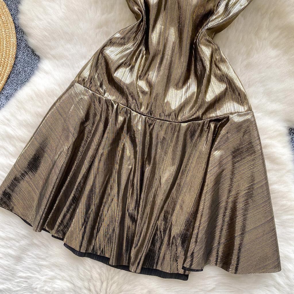 Summer Women V-neck Mini Short Sexy Club Party Fold Dresses