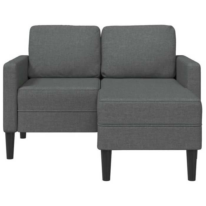 VidaXL 2-seater Sofa with L-shaped Chaise Lounge Dark Grey 125 Cm Fabric, 2-seater Bedroom Sofa, Loveseat, Two-seater Sofa 4107062