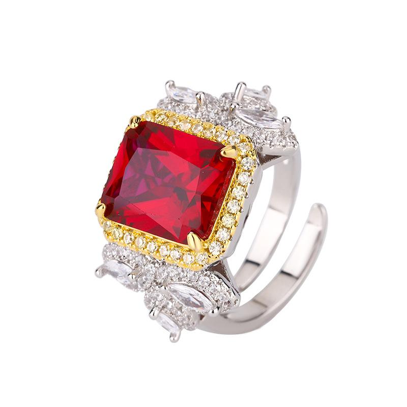 Jewelry, rings, jewelry, color treasure, purple light will change color, red corundum, blue spinel, high-end fashion light luxury women