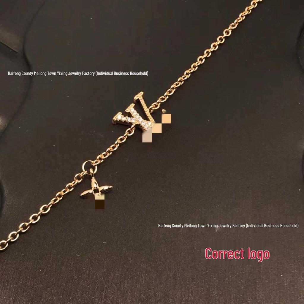 Brățară de lux LV L cu un singur rând de diamante V: Elegant, La modă, Înfrumusețat cu strasuri, Perfect pentru a face cadou.