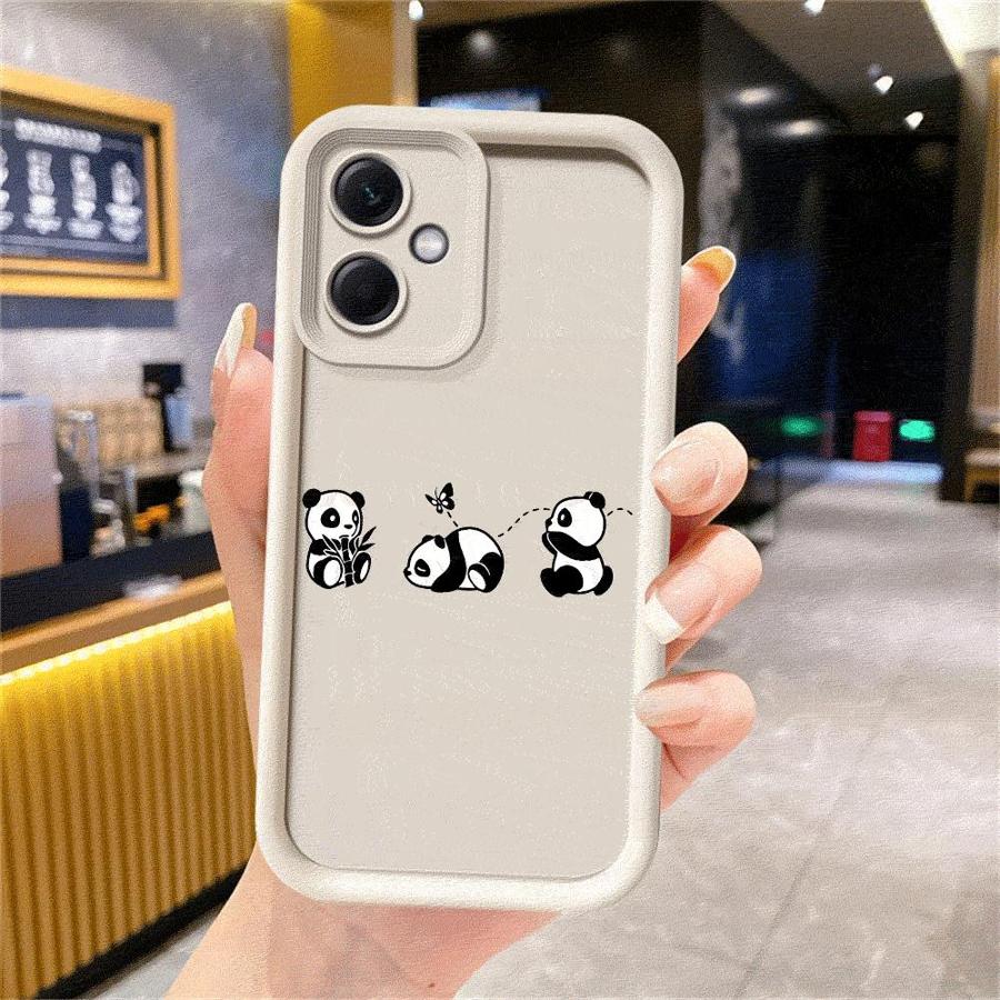 Cute Panda Phone Case for Redmi 12 4G 12C 13C 4G 5G Poco X3 NFC X3 Pro C50 C51 C61 A1 A2  Plus A3 A3x Matte