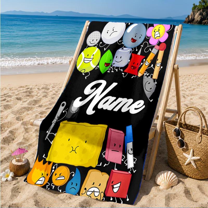 Custom Name Happy Anniversary Island Beach Towel Microfiber Beach Towel, Lightweight and Quick-Dry, for Summer Travel, Swimming Pool Gift