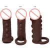 Reusable Condoms Penis Extender Silicone Enlargement Penis Sleeve Thick Condom With Grain