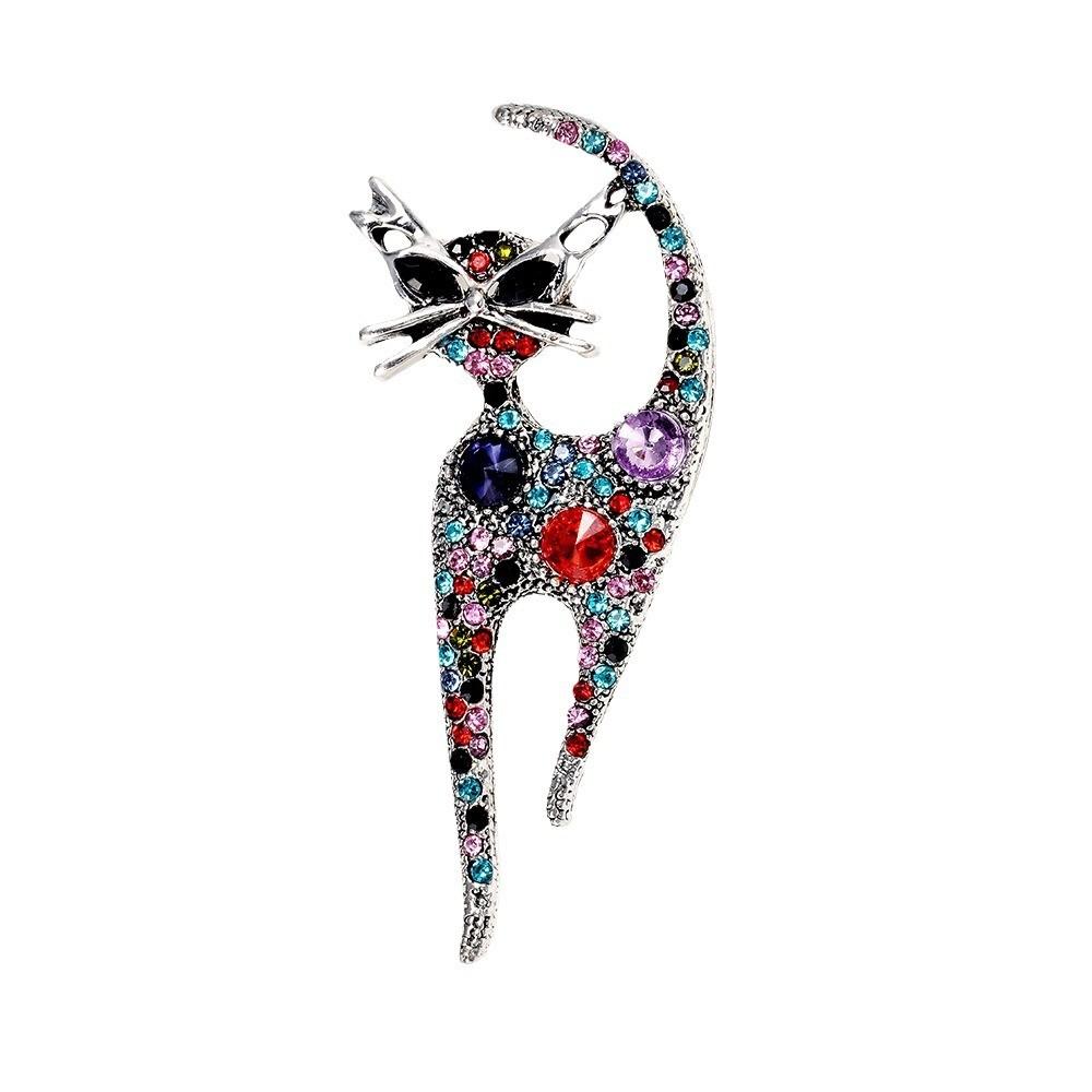 Retro And Cute Little Brooch, Cross,border European And American Fashion Animal Diamond,encrusted Brooch, Internet Creative Collar Needle.