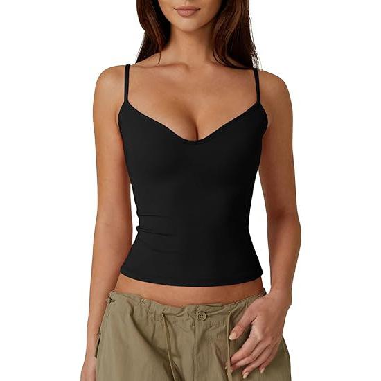 

European And American Street Suspenders Summer Dopamine Babes Exposed Button T-Shirt Vest Women S Milk Silk Top XL