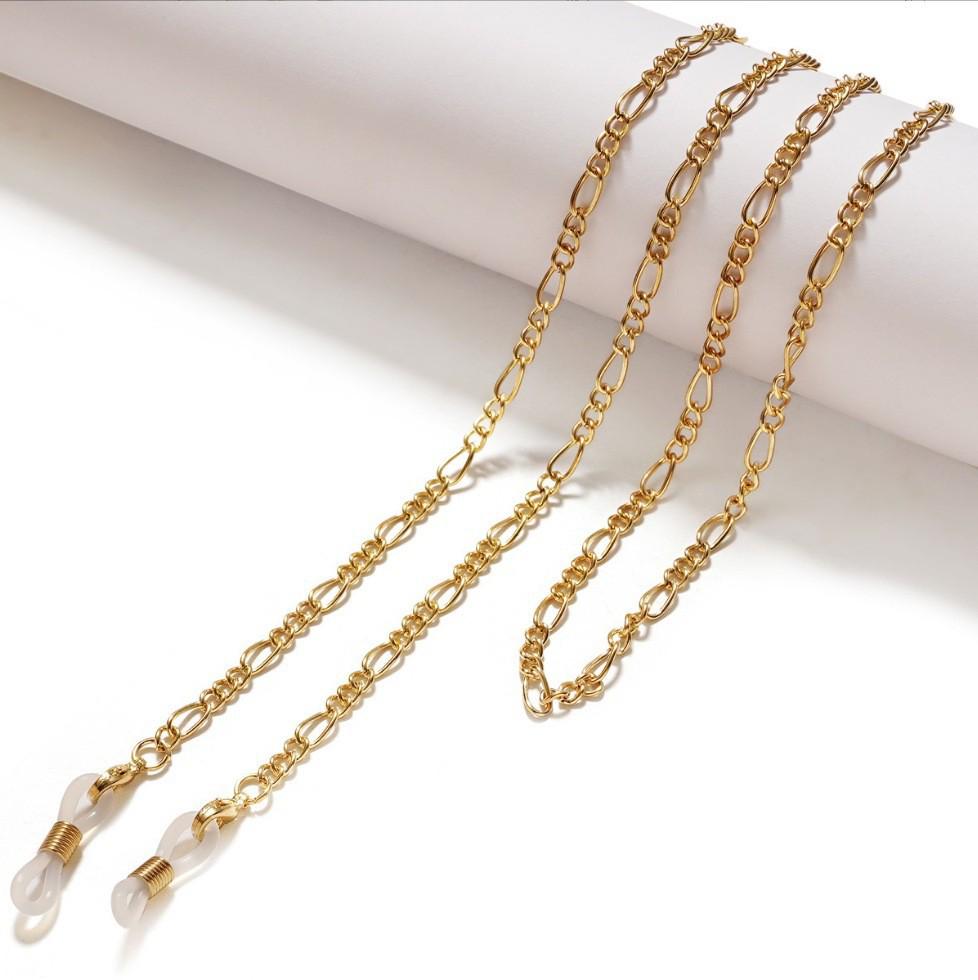 Cross-border Fashion: Twisted Pearl Bead & Snake Chain Eyeglass and Mask Necklace Accessory