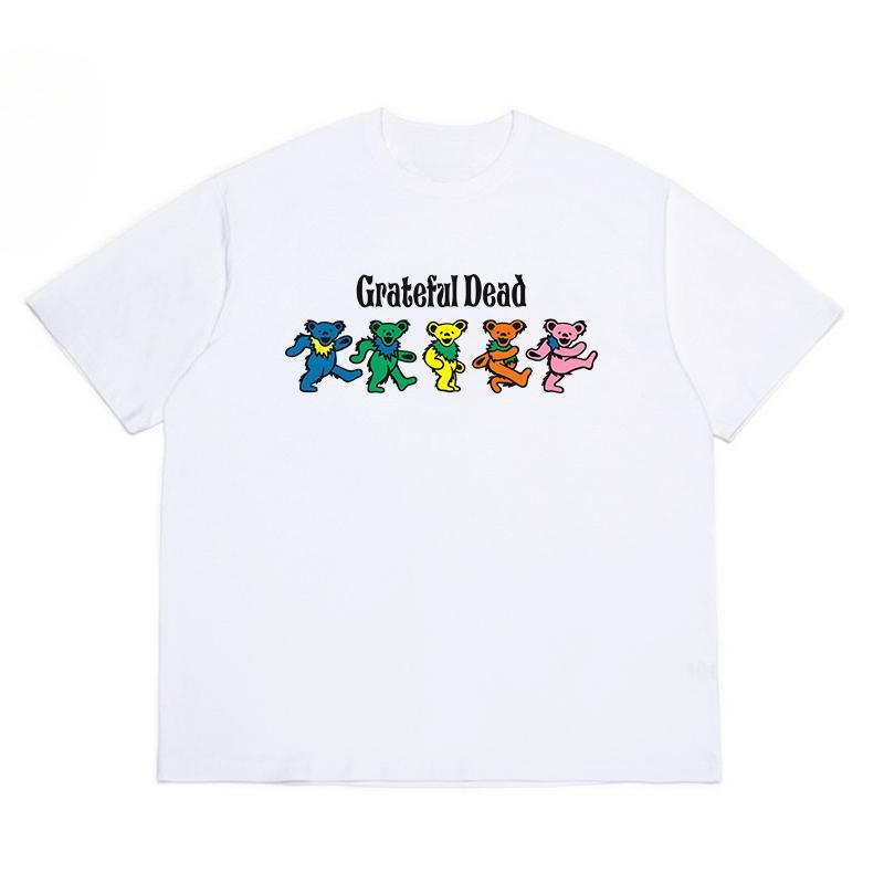 T-shirt met thema van de band Grateful Dead, Dezelfde Stijl Als De Accessoires van de Band, Amerikaanse Rock Kleding met Korte Mouwen