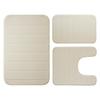 Set di 3 Tappetini da Bagno in Velluto con Memory Foam Assorbenti Antiscivolo Extra Morbidi Lavabili in Lavatrice e Asciugatrice Tappetino per Pavimento del WC