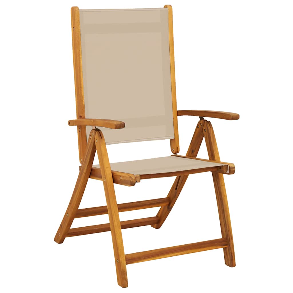 Vidaxl 7-Cz. Garden Furniture Set, Solid Acacia Wood and Textilene