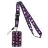 Credential Holder Pink Ribbon Lanyards for Keys Neck Strap For Card Badge Gym Keyring Nurse Accessories