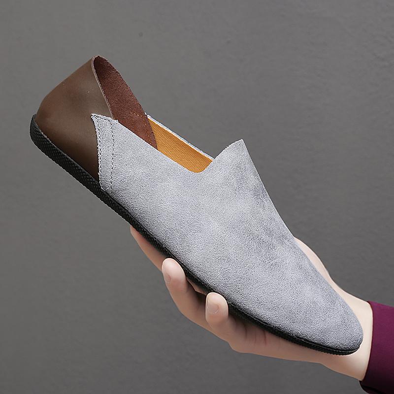 Men's Loafers Leather Shoes Slip On Casual Moccasins Breathable Male Boat Shoes Fashion Business Flats