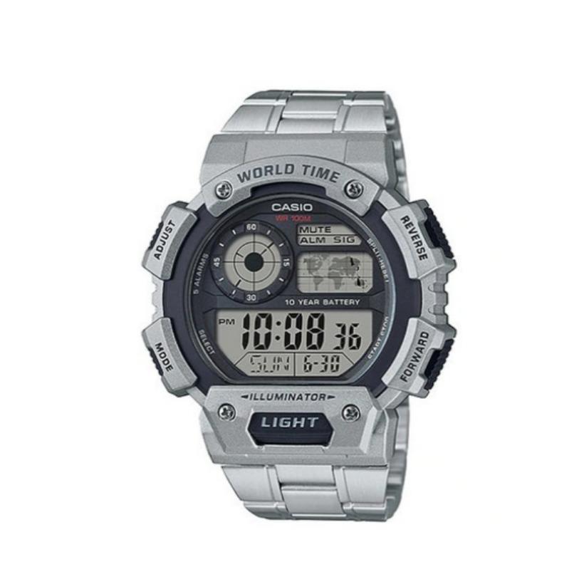 Casio Digital Men s Metal Watch AE-1400WHD-1A Stainless Steel Wristwatch