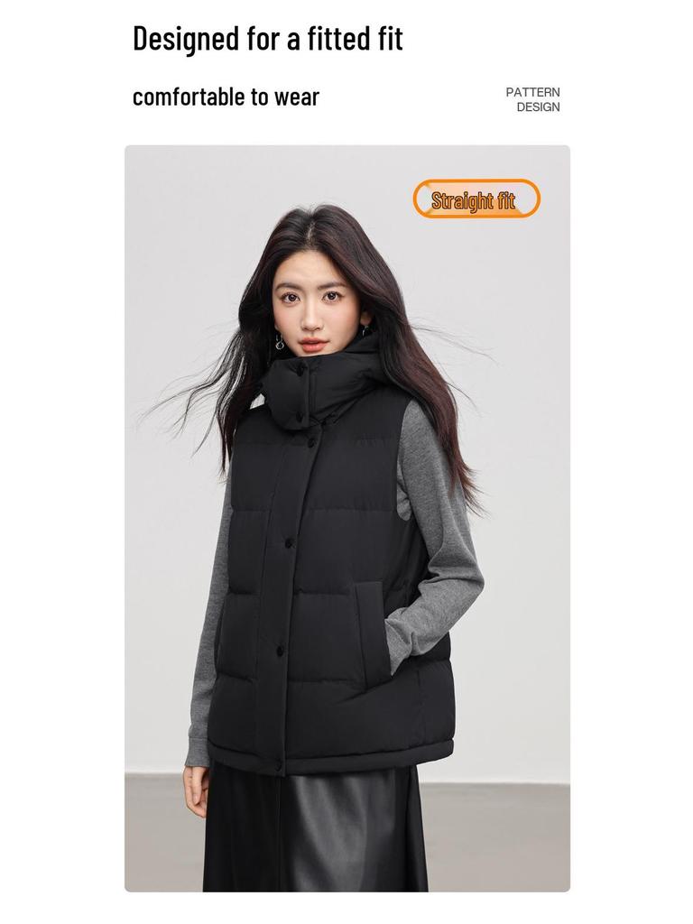 Damen Stilvolle Echte Daunenweste - Warme Kurze Winter-Oberbekleidung