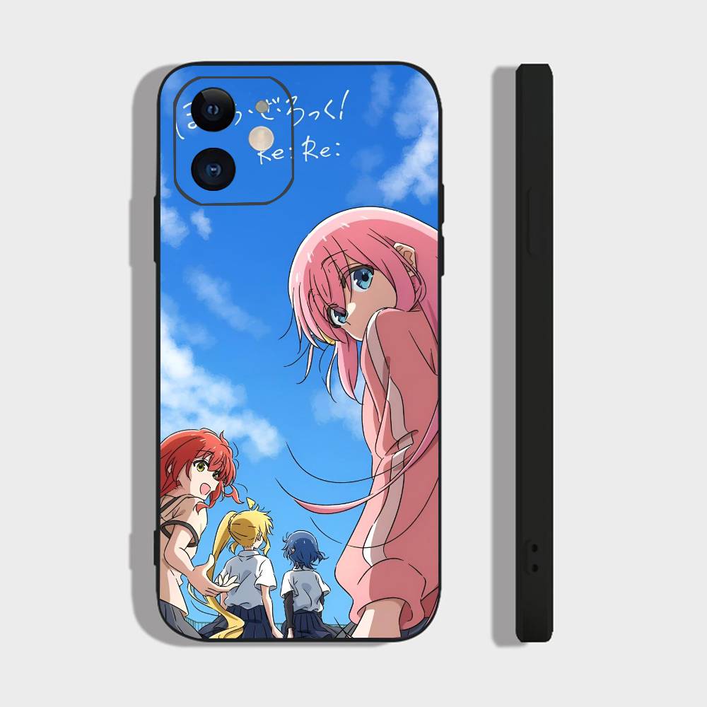 ANIME B-Bocchi The Rock-l For IPhone 13,17,11,12,16,14,15,Plus,Pro Max Soft Silicone Black Phone Case