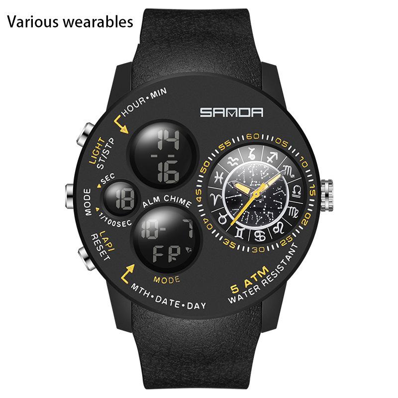 New Fashionable and Cool Constellation Dial Series Electronic Watch Multi-functional Men's Youth Watch