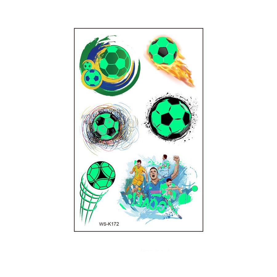 10 Sheets Luminous Soccer Temporary Tattoo,Glow In The Dark, Fan Games Event Tattoo,Party Favors School Reward Prizes Supplies