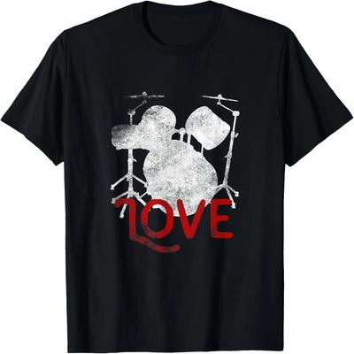 Drummer Drum Sticks T Shirt Love Percussion Rock Gifts Te