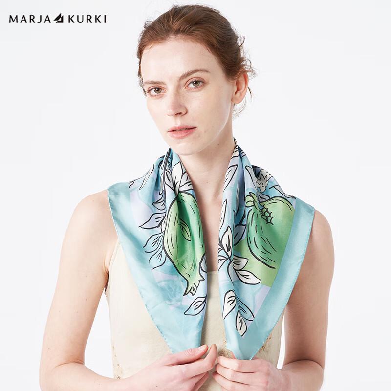 

MARJA KURKI Abundant Happiness 100% Mulberry Silk Scarf 68 x 68 cm