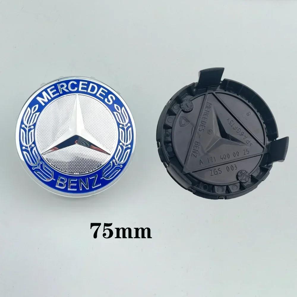 For Mercedes Benz 4pcs 75mm Car Wheel Center Caps Hub Caps Rims Cover For Mercedes Benz AMG A B C S Class E GLA CLA GLB GLE GLK