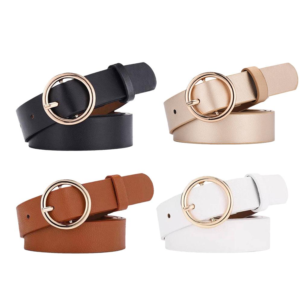 NEW Women PU Leather Waistbands Adjustable Belts Fashion Casual Pin Round Buckle Belts For Waist Strap Jeans Skirt Men Female